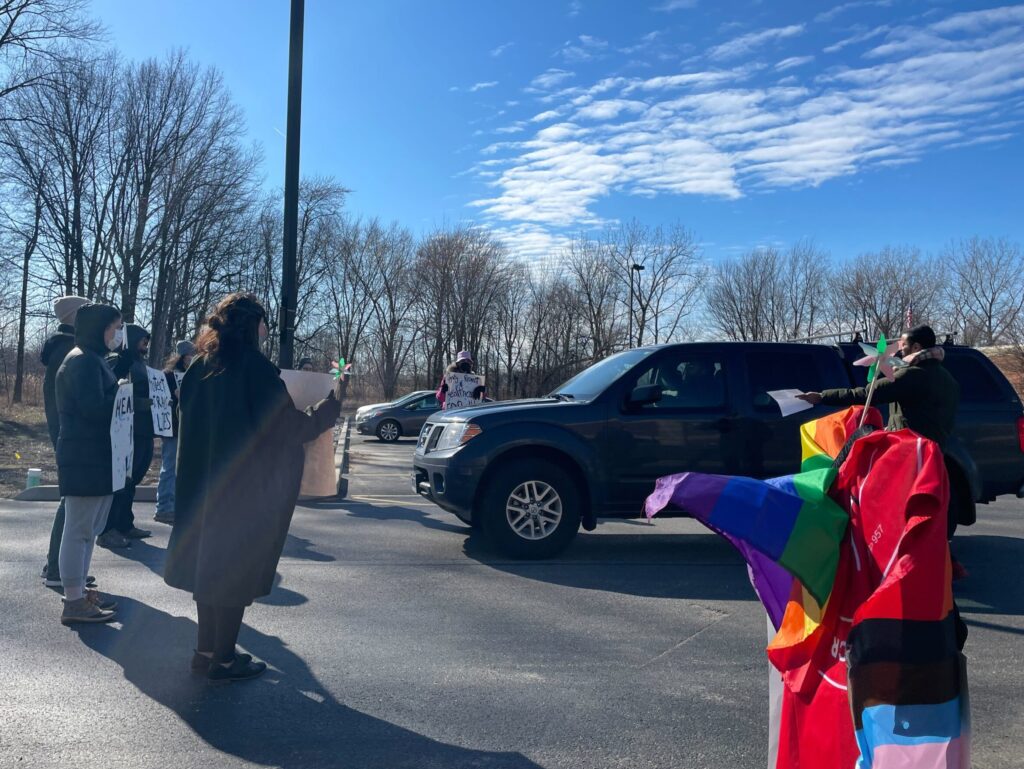 Trans Activists Gathered Outside the Ohio Department of Health to Protest the new Anti-Trans Administrative Rules